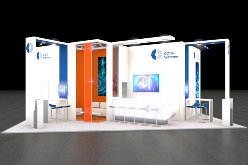 Messe BrauBeviale in Nürnberg, 45 m² Kopfstand