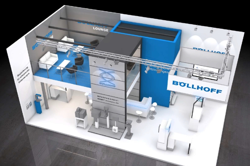 Doppelstock mit Lounge & Technik  | 90 m² Eckstand