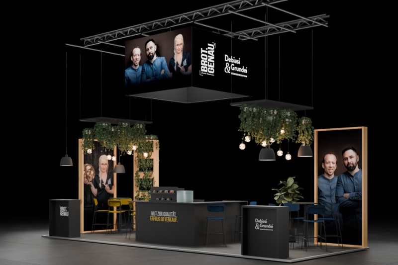 Zwei Marken, ein Messestand | 32 m² Inselstand